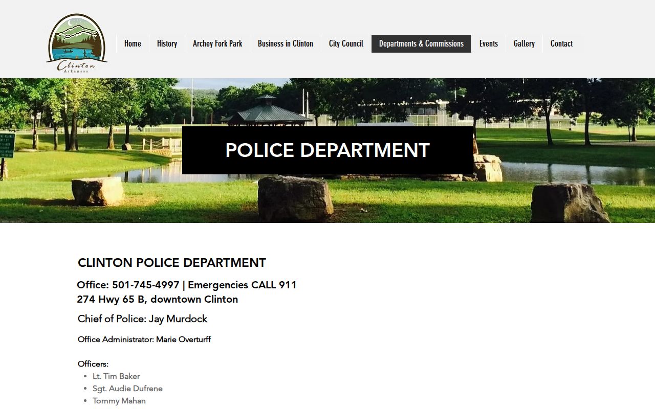 Clinton Police Department official page for Clinton arrest record contacts in Van Buren County